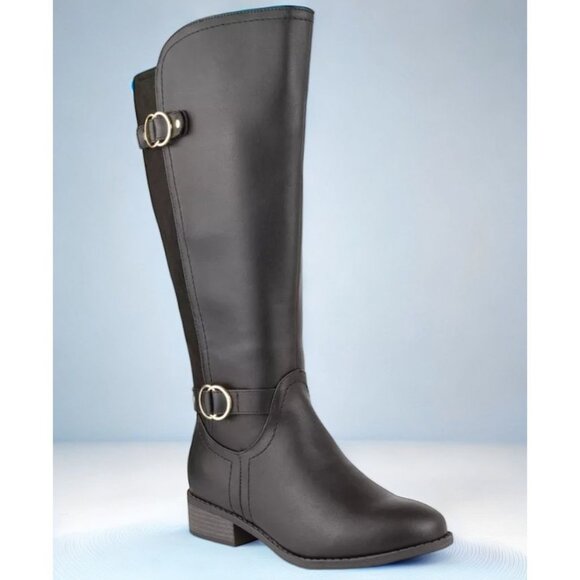Karen Scott Women's Grey Leandraa Extra Wide Calf Riding Boots Size 8.5W NIB - Picture 1 of 3